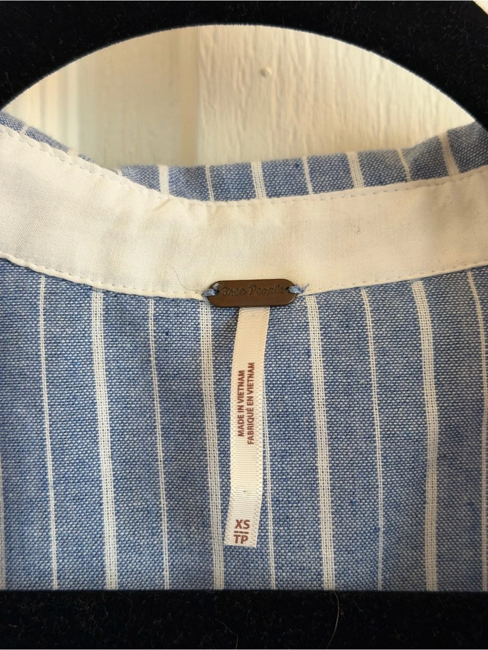 Free People Blue Shirt Style Dress